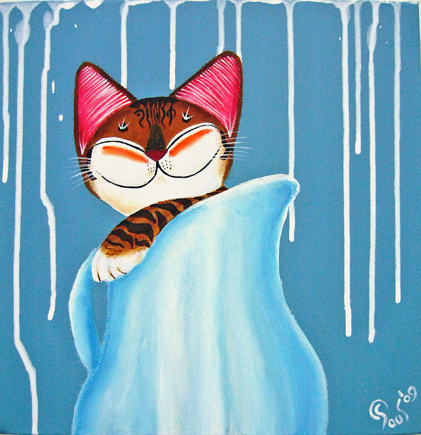 Singapore cat art, Kitty Blue