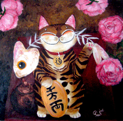 Singapore cat art, Blossoms