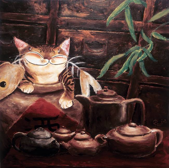 Singapore cat art, Afternoon Tea